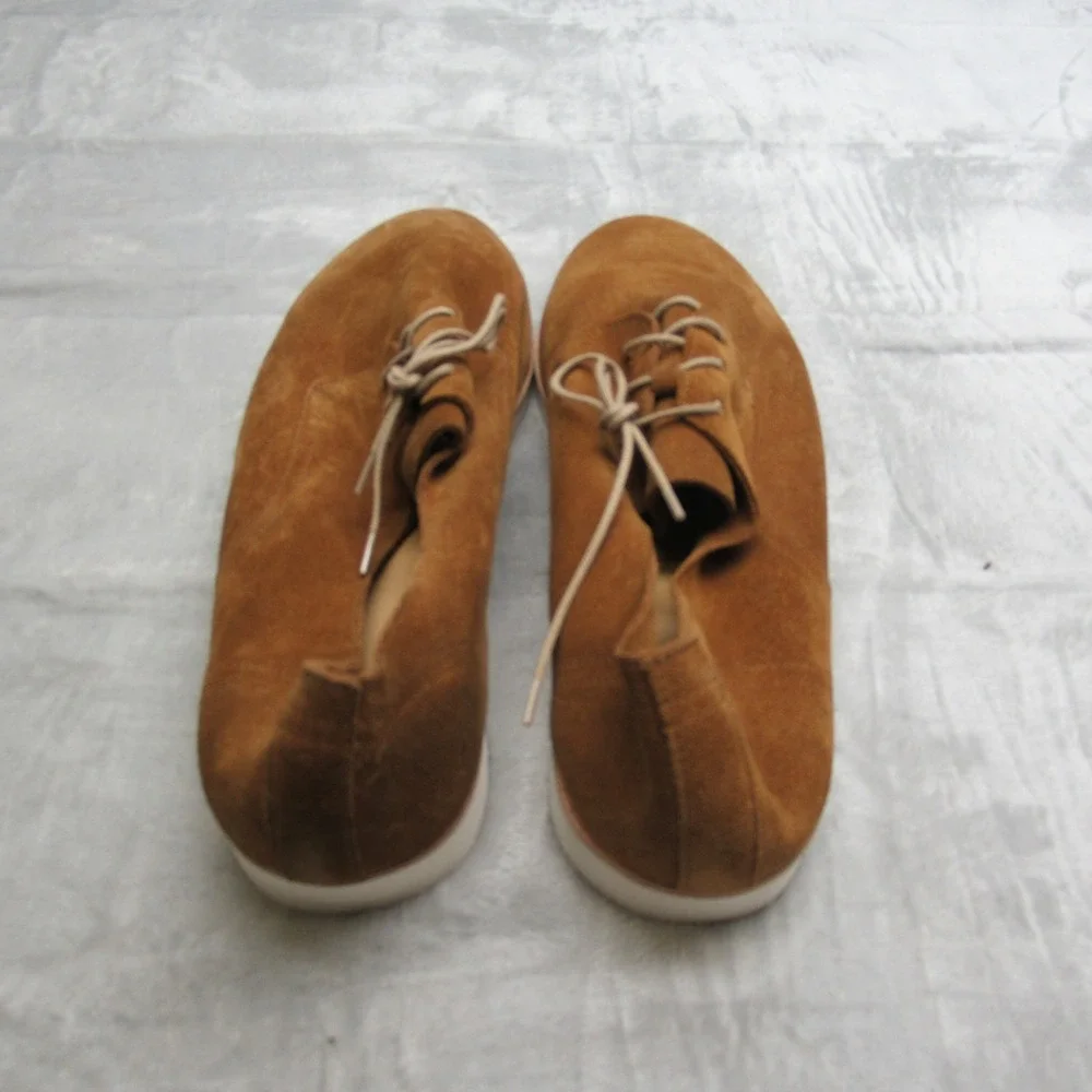 Nisolo Mens Shoes 11 Brown Suede Leather Oxford Lace Up‎ Casual Light $159 NEW